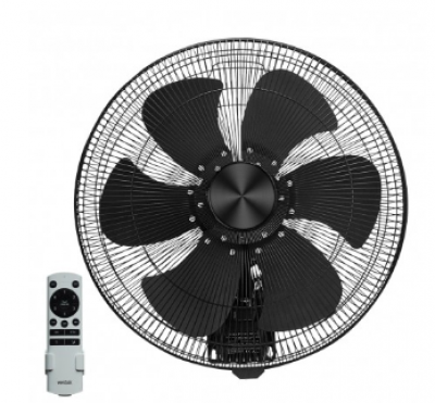 WALL 45 - 45cm Oscillating Wall Fan - Matte Black Grille and Bla